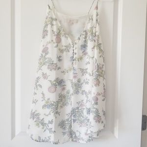 Floral button down tank top